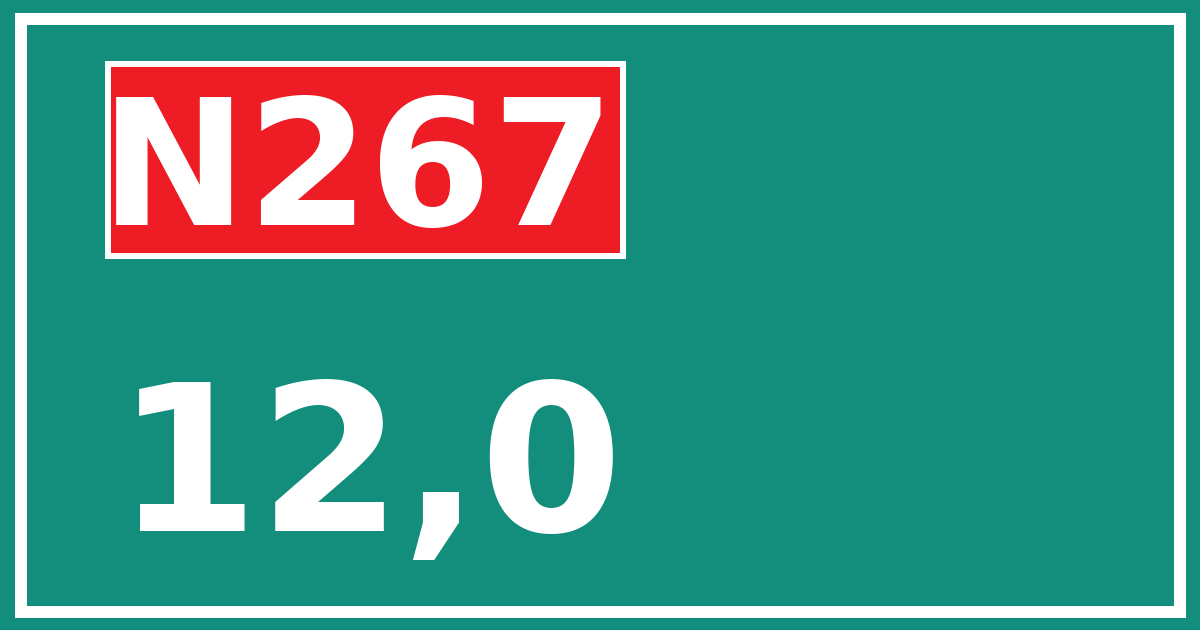 Hectometerbord N267 12,0