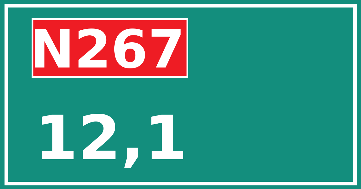 Hectometerbord N267 12,1