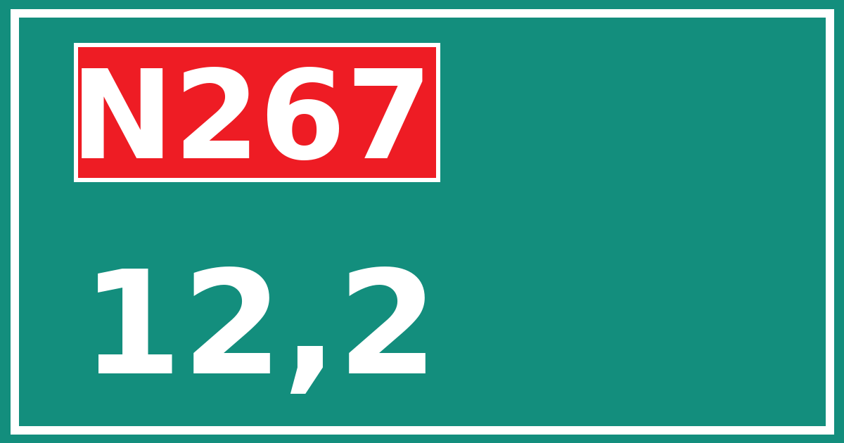 Hectometerbord N267 12,2