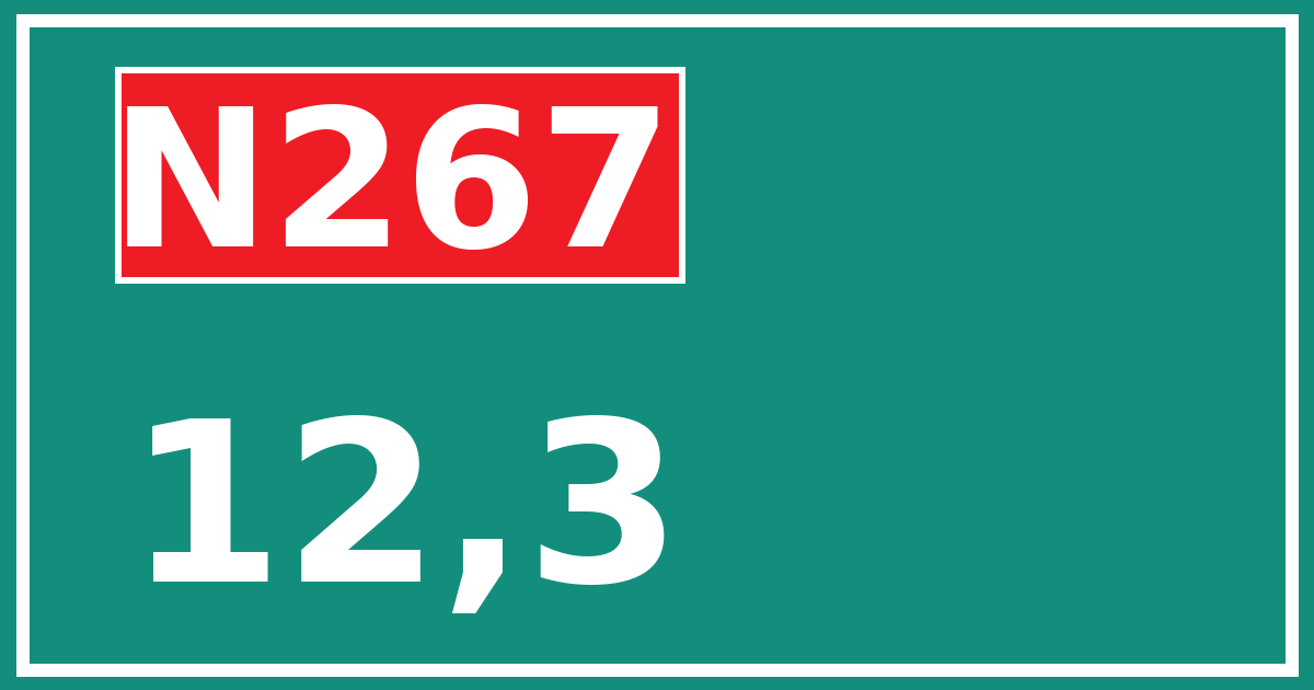 Hectometerbord N267 12,3
