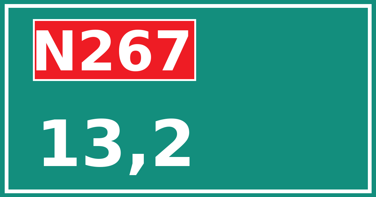 Hectometerbord N267 13,2