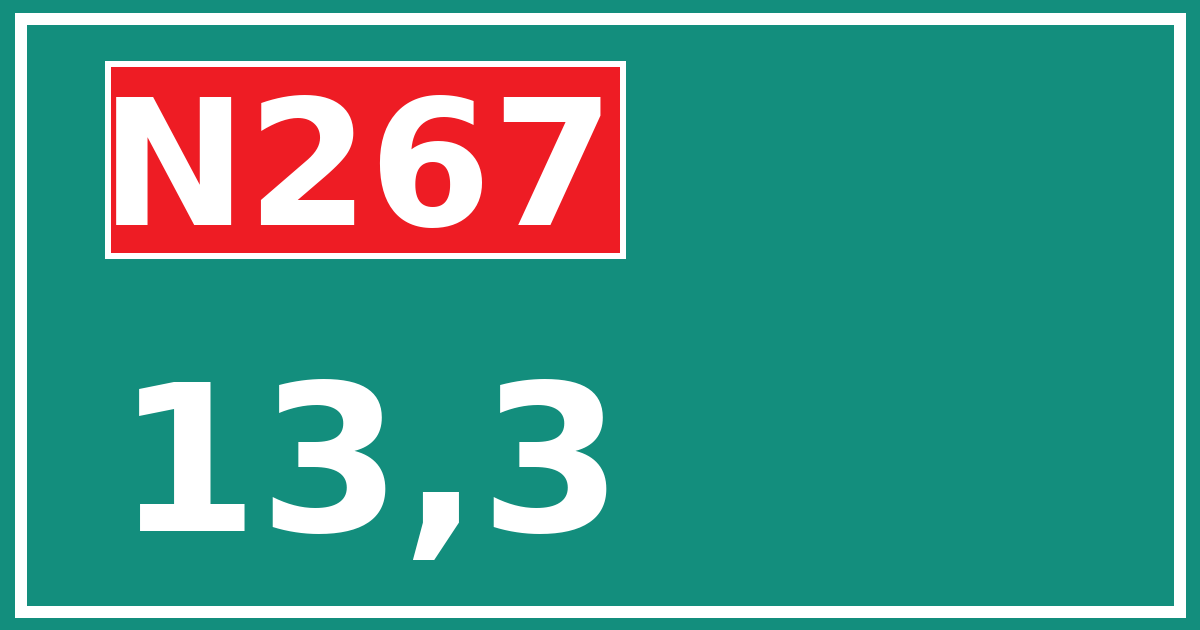 Hectometerbord N267 13,3