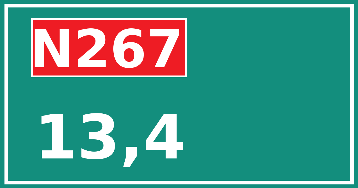 Hectometerbord N267 13,4