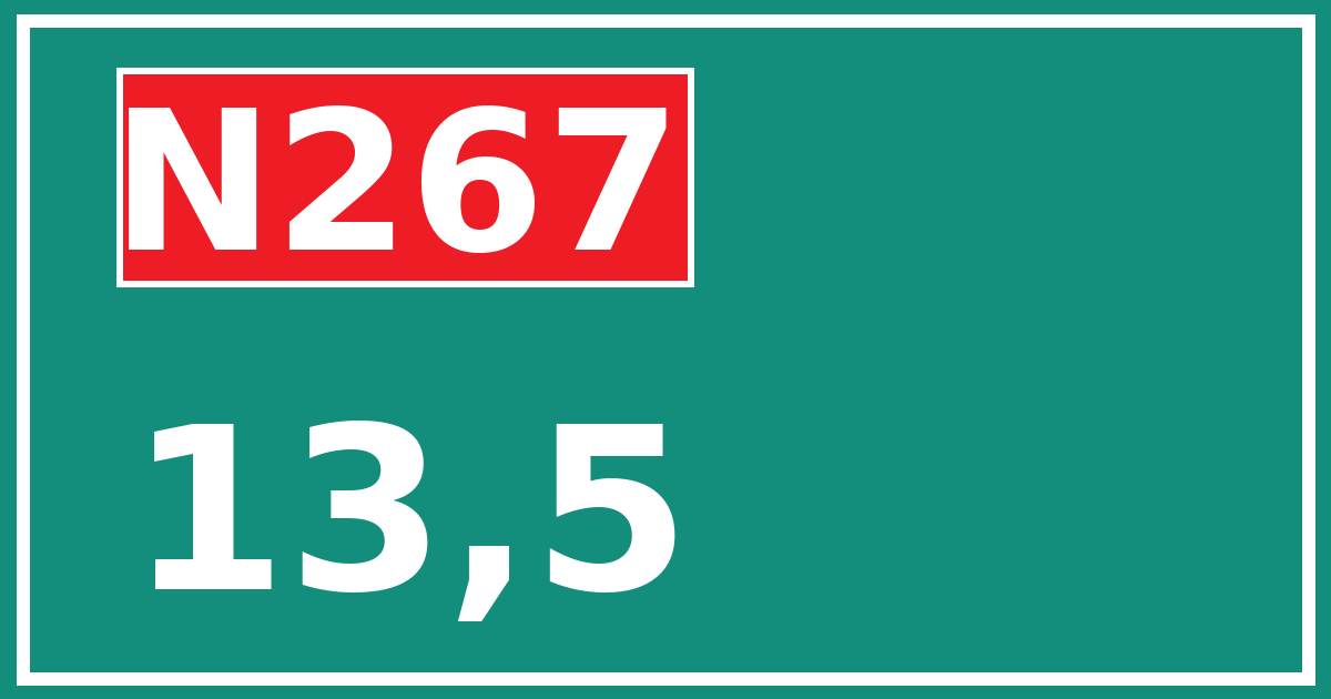 Hectometerbord N267 13,5