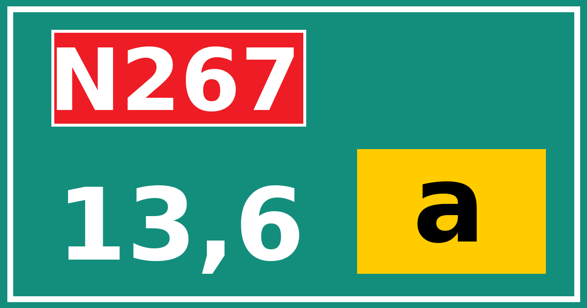 Hectometerbord N267 13,6 letter a