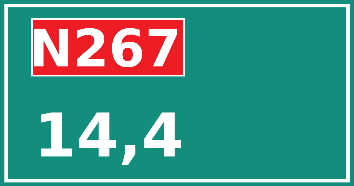 Hectometerbord N267 14,4