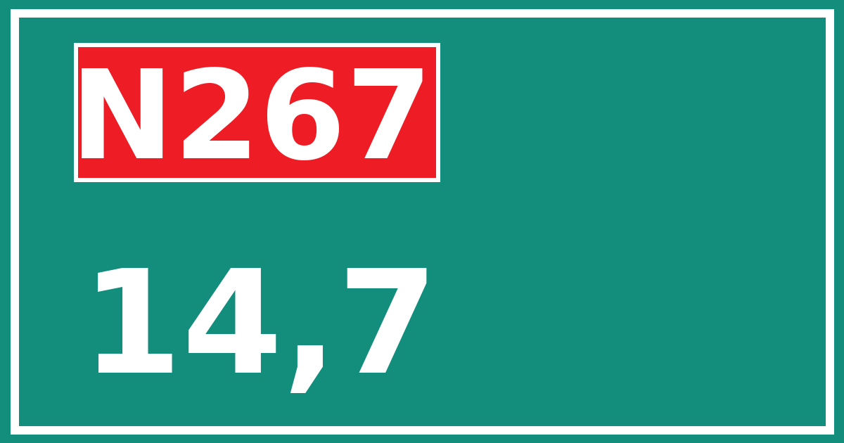 Hectometerbord N267 14,7