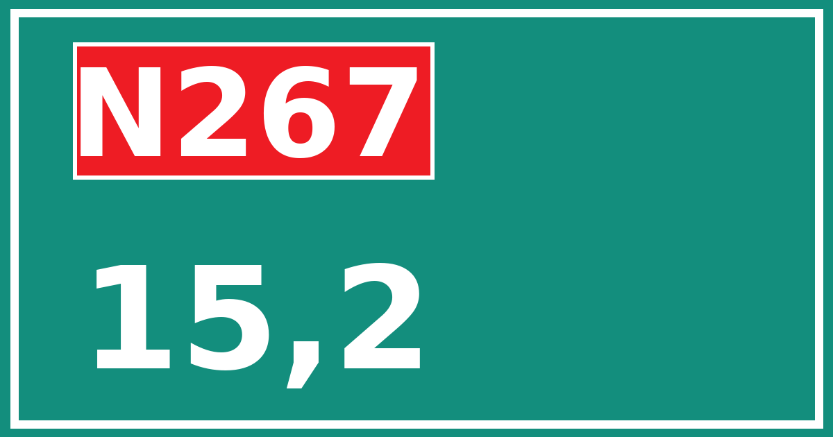 Hectometerbord N267 15,2