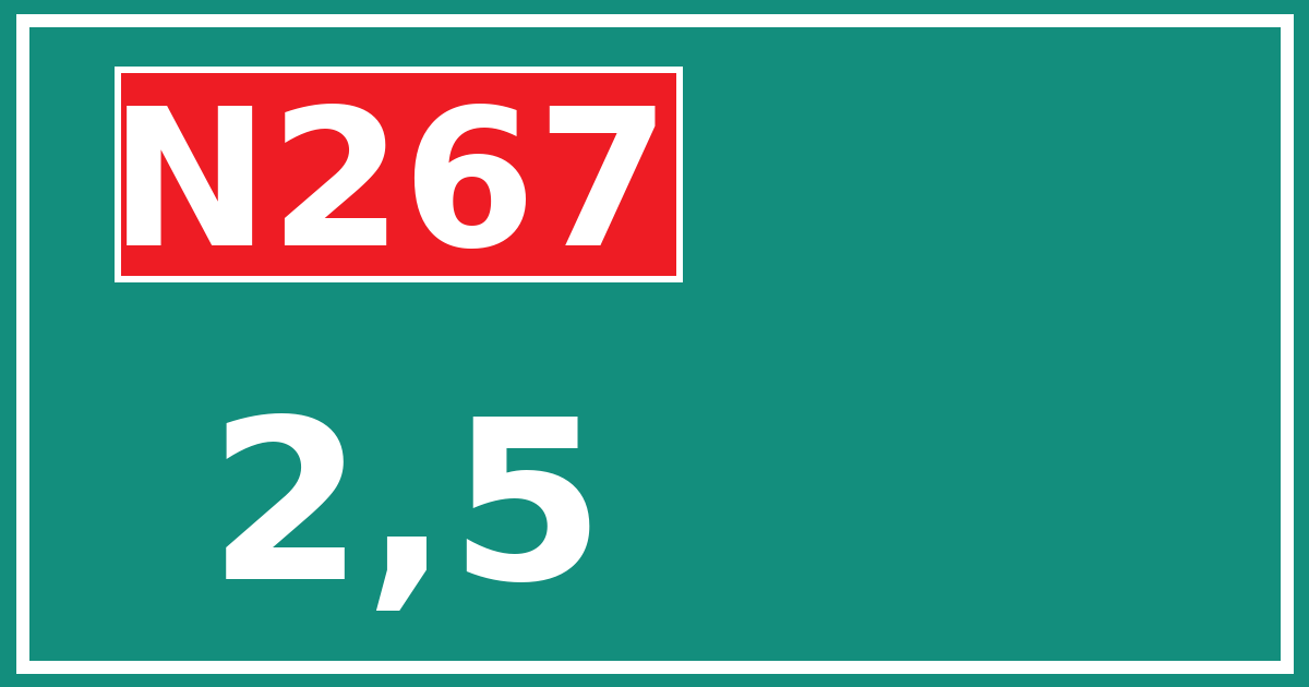 Hectometerbord N267 2,5