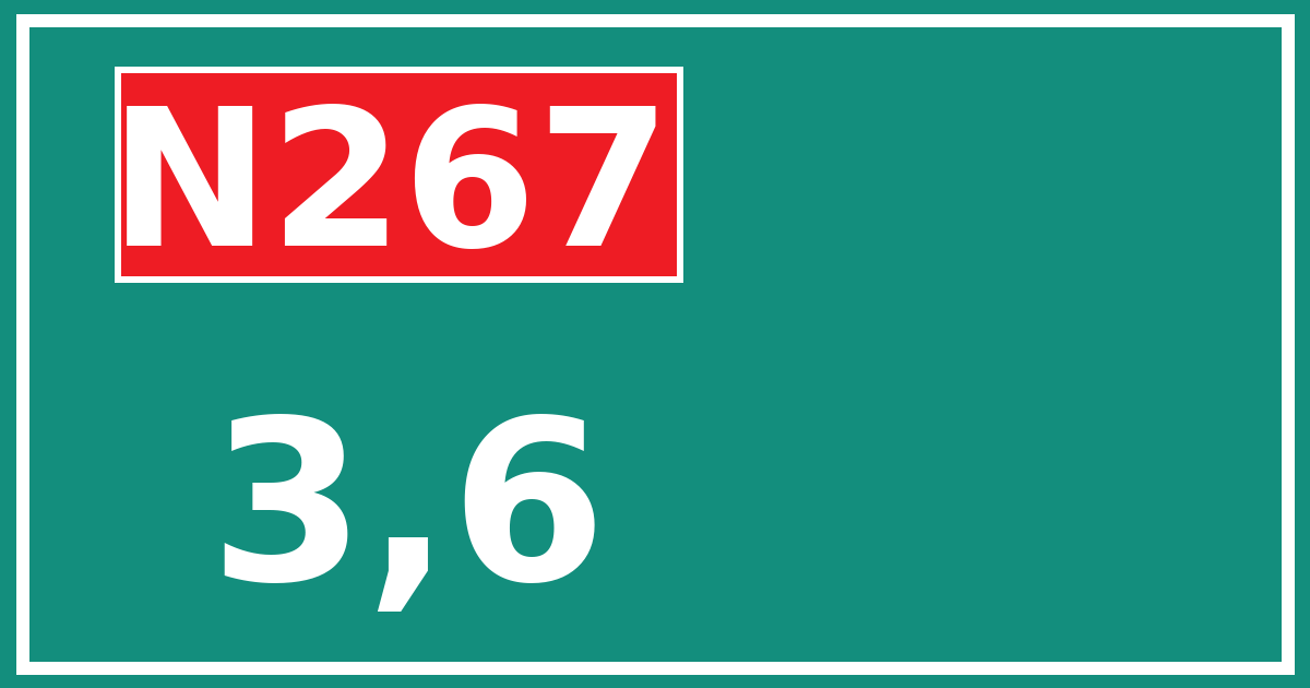 Hectometerbord N267 3,6