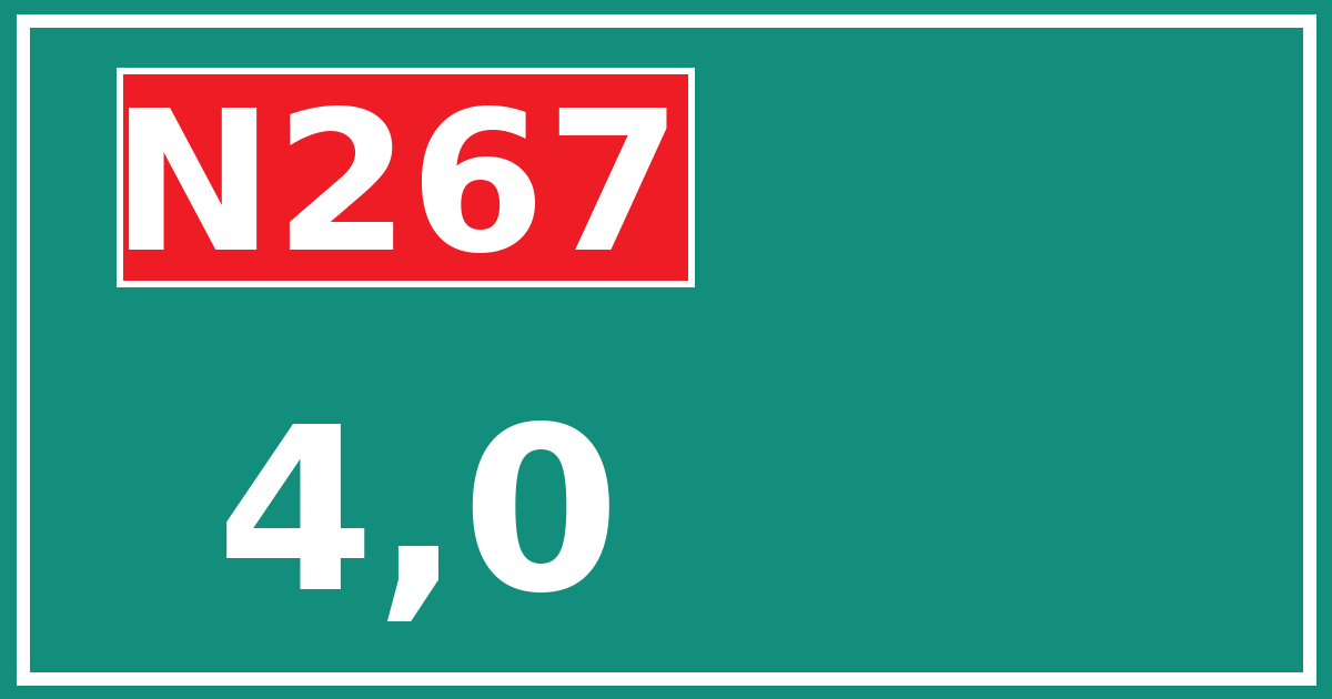 Hectometerbord N267 4,0