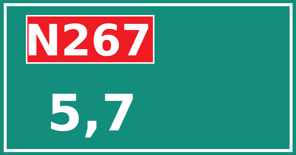 Hectometerbord N267 5,7