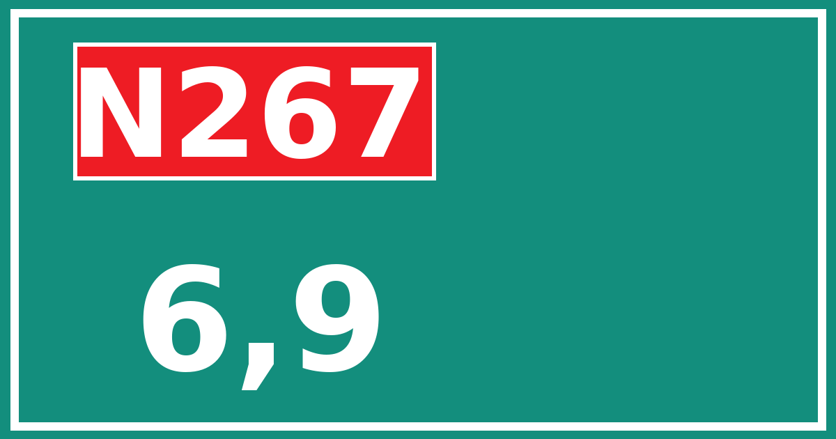 Hectometerbord N267 6,9