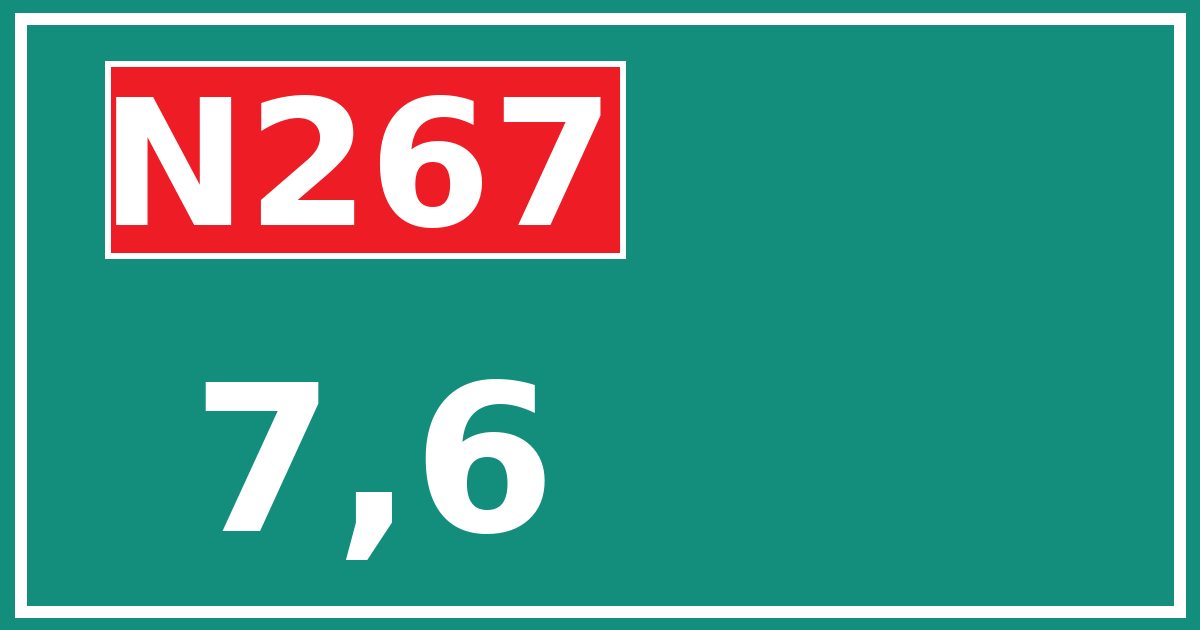 Hectometerbord N267 7,6