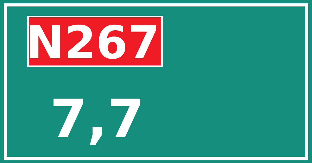 Hectometerbord N267 7,7