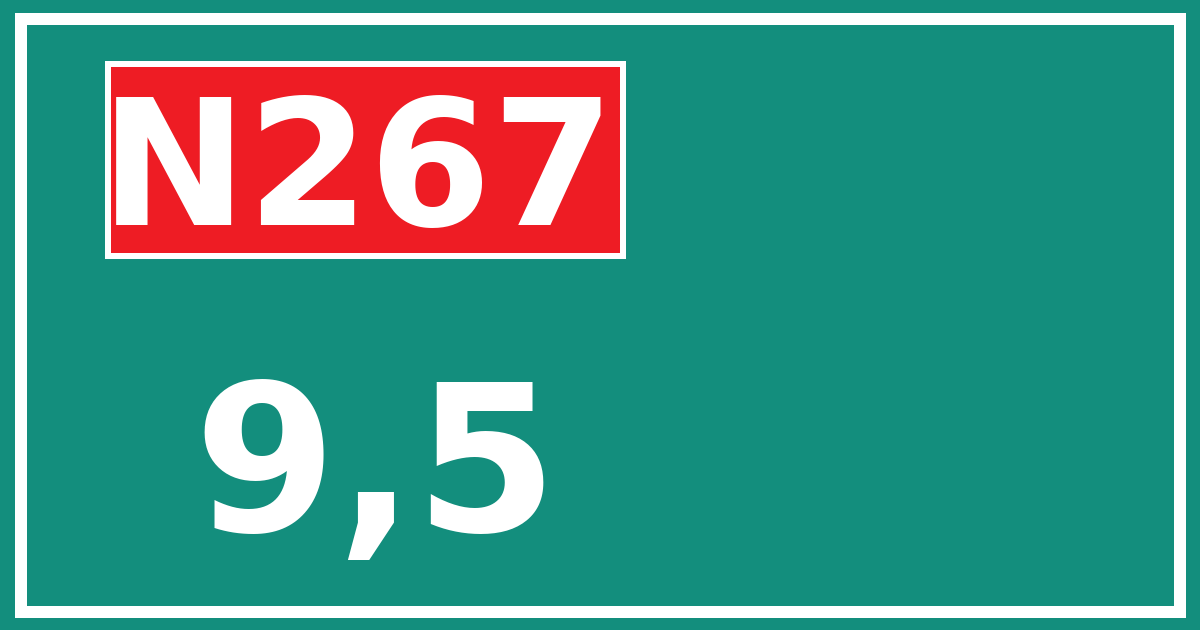 Hectometerbord N267 9,5