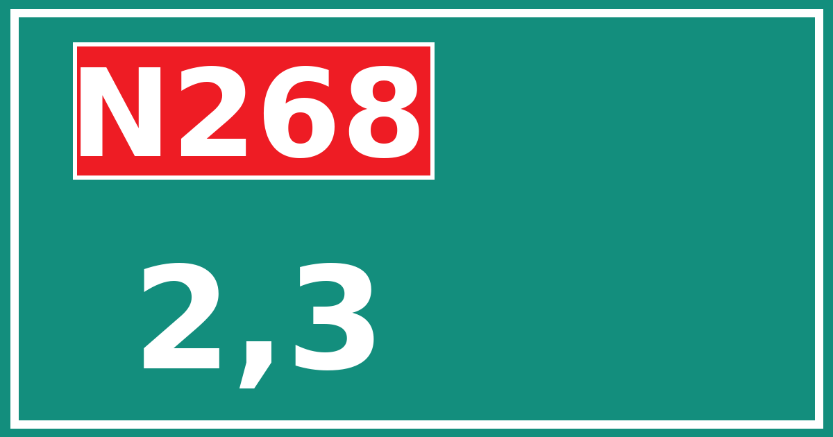 Hectometerbord N268 2,3