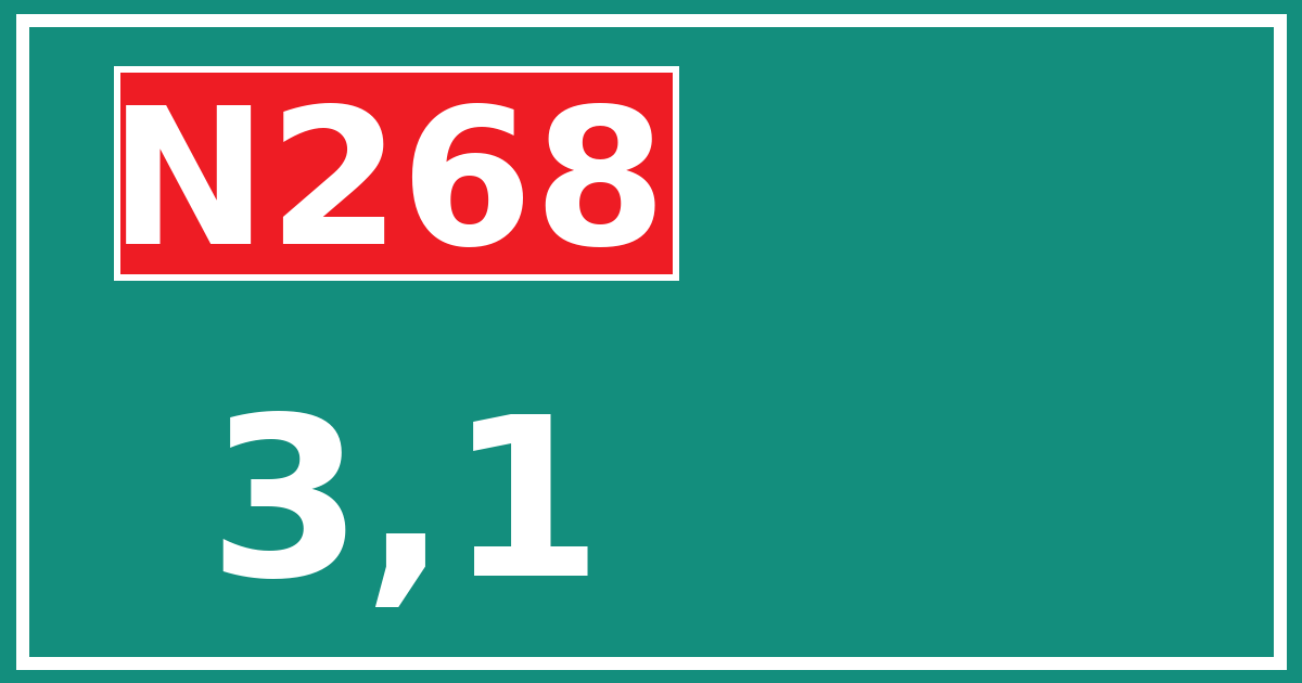 Hectometerbord N268 3,1
