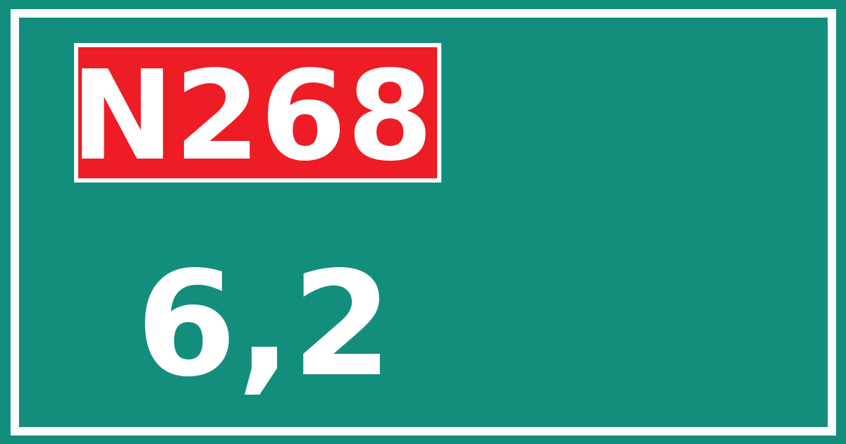 Hectometerbord N268 6,2