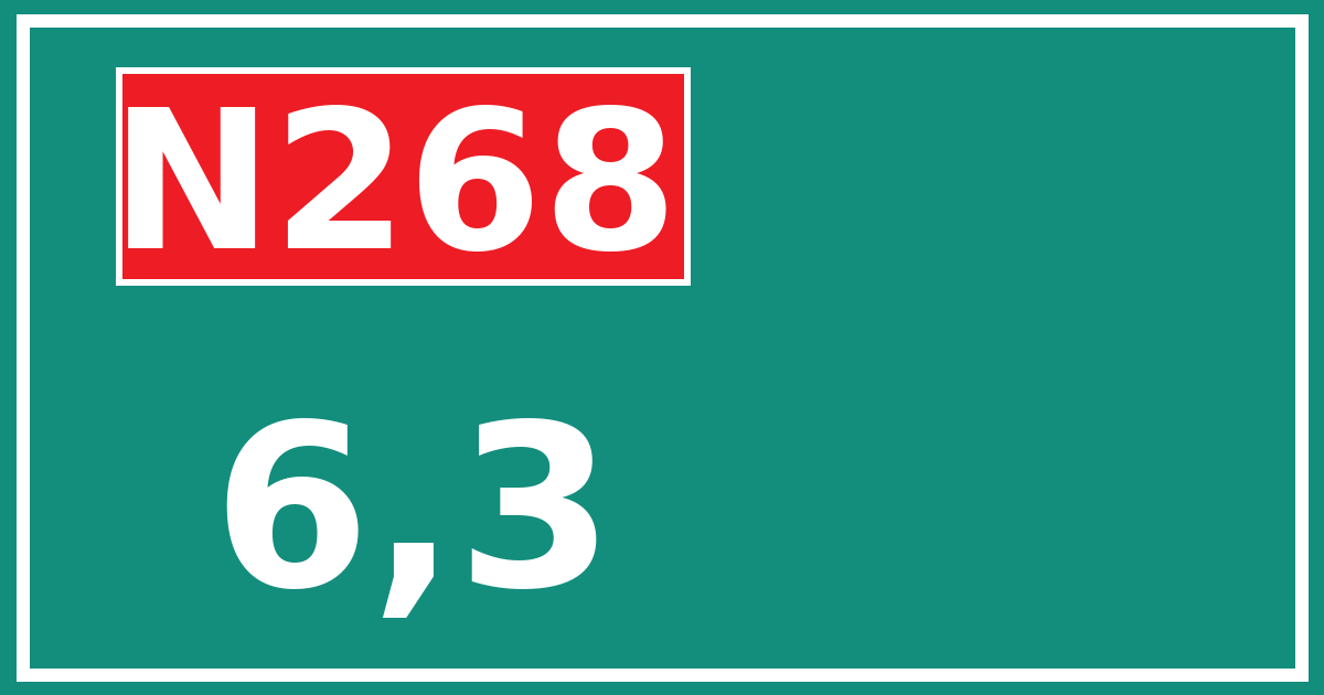 Hectometerbord N268 6,3