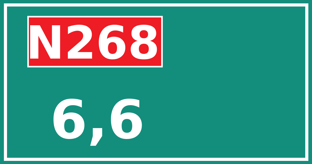 Hectometerbord N268 6,6