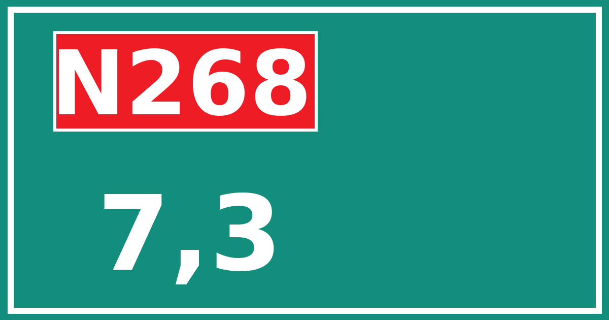 Hectometerbord N268 7,3