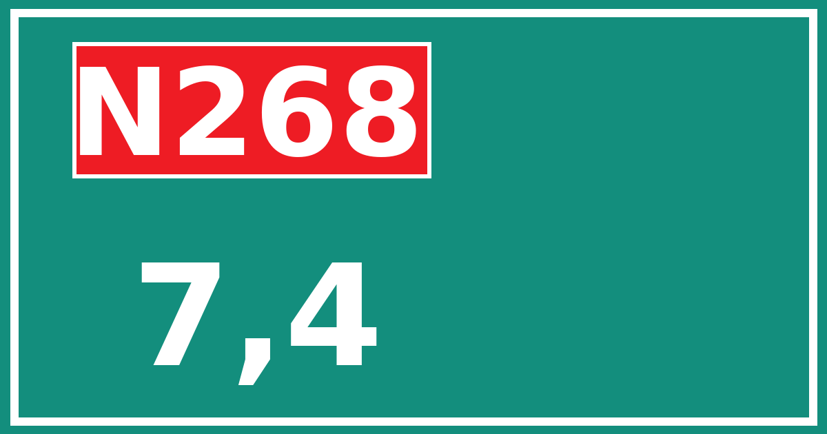 Hectometerbord N268 7,4