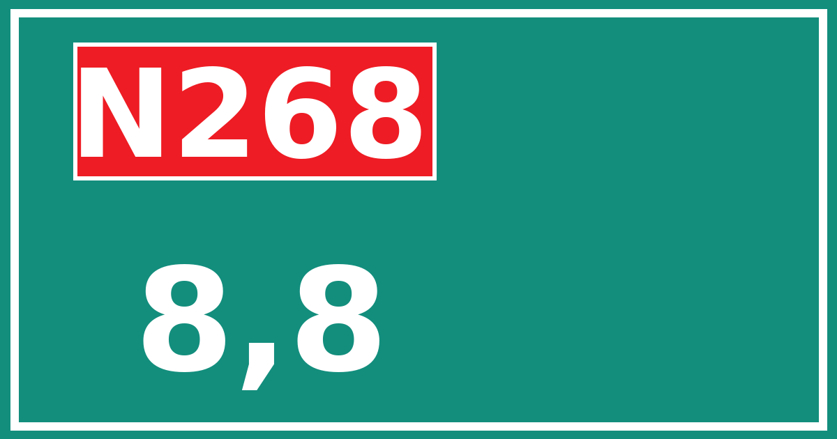 Hectometerbord N268 8,8