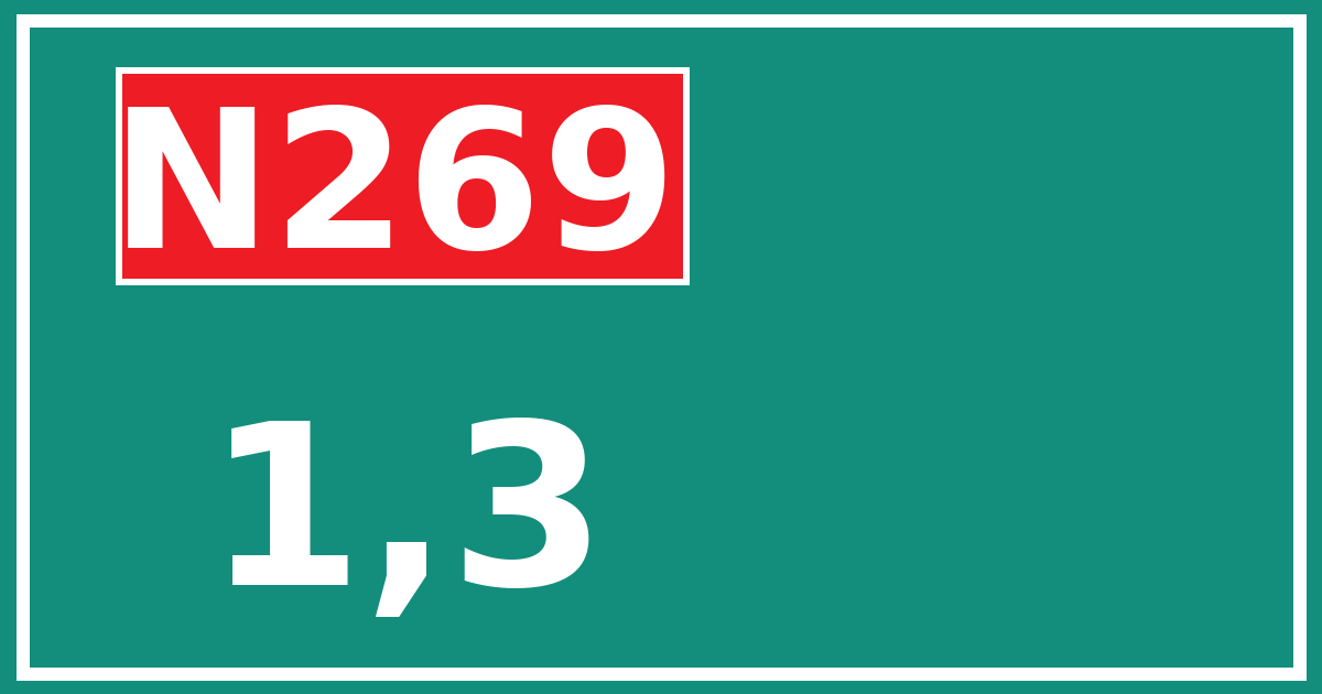 Hectometerbord N269 1,3