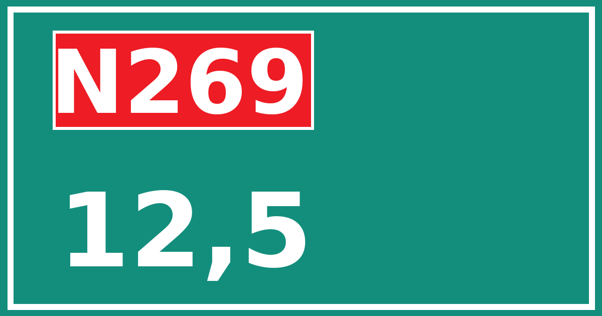 Hectometerbord N269 12,5