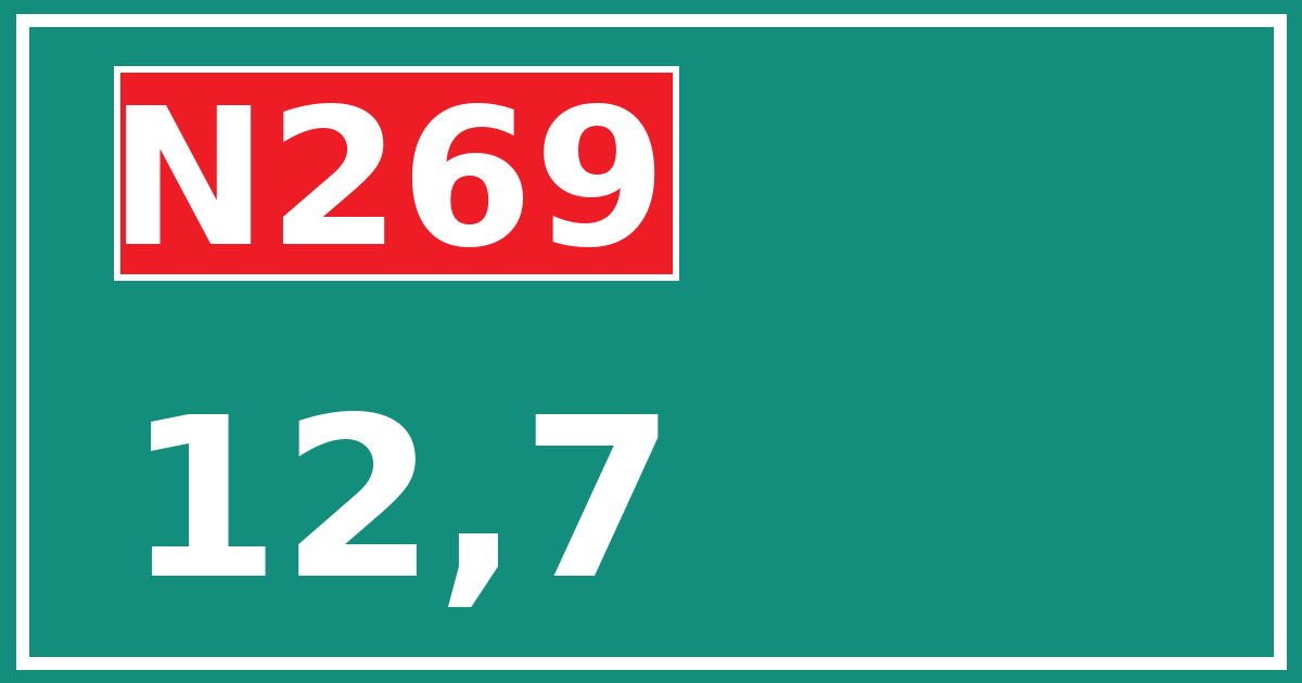 Hectometerbord N269 12,7