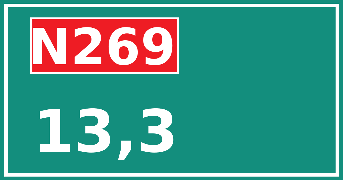Hectometerbord N269 13,3