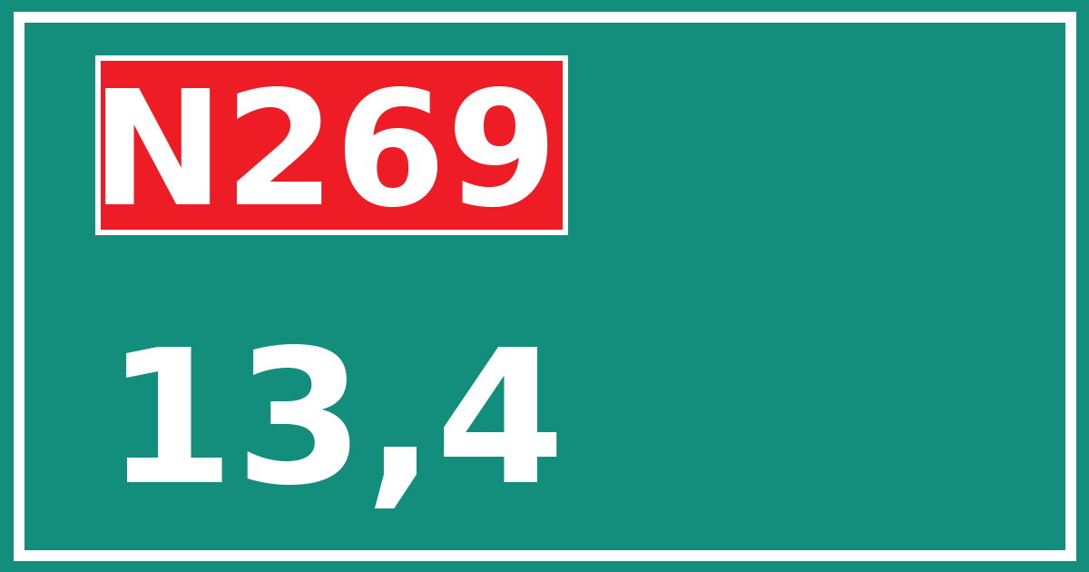 Hectometerbord N269 13,4