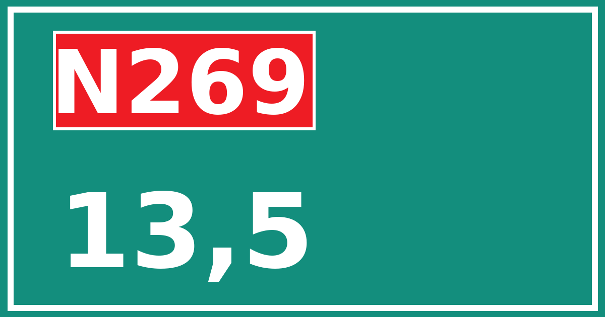 Hectometerbord N269 13,5