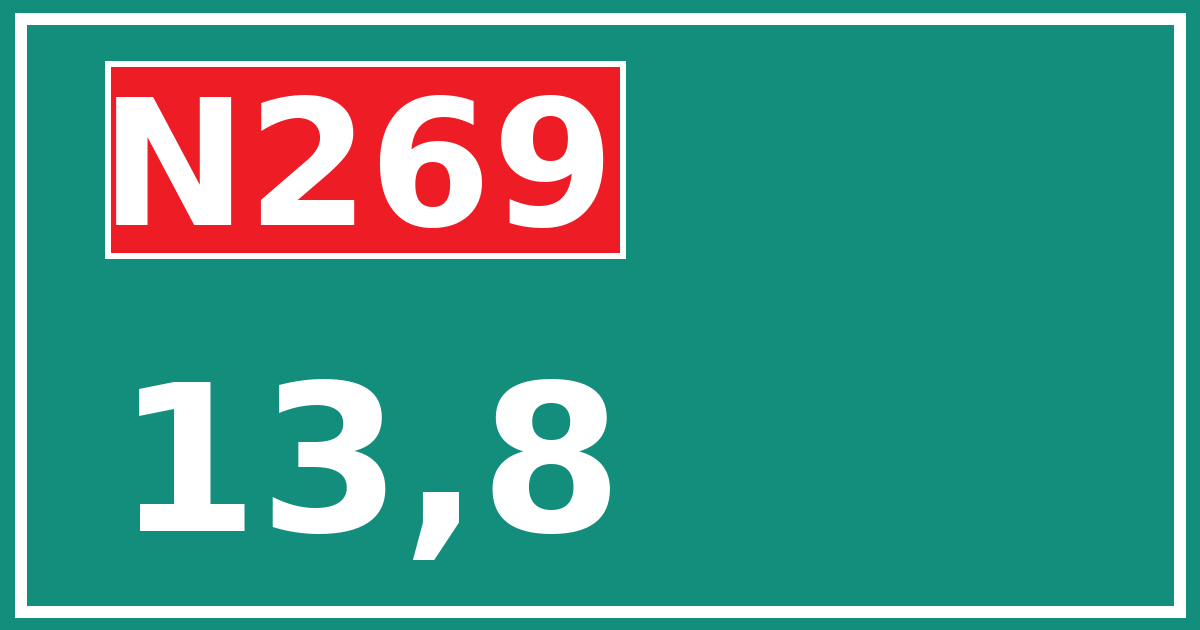 Hectometerbord N269 13,8