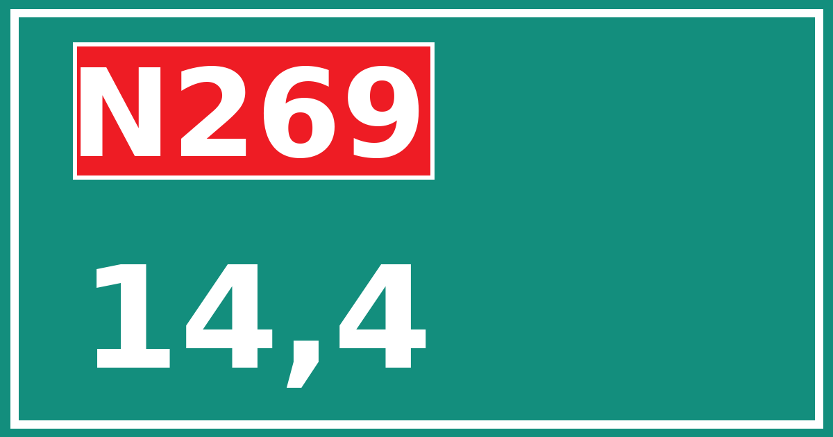 Hectometerbord N269 14,4