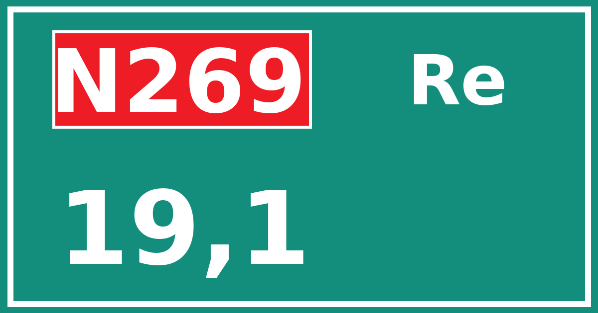 Hectometerbord N269 19,1 zijde Re