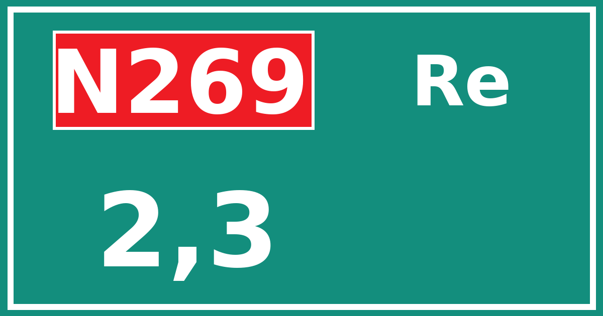 Hectometerbord N269 2,3 zijde Re