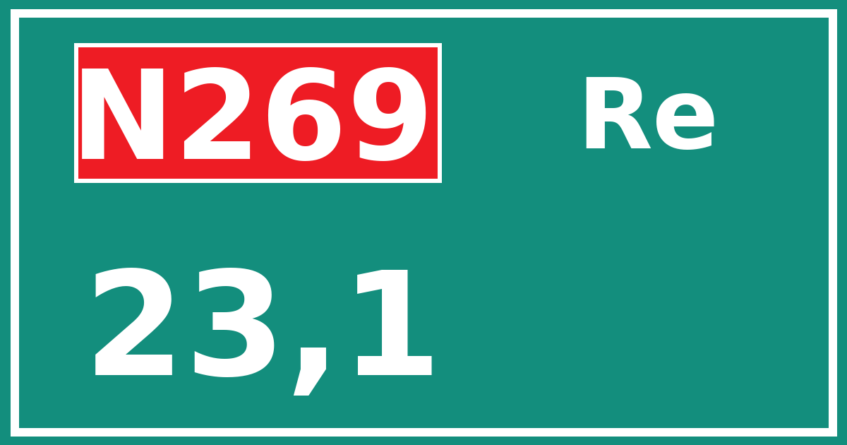 Hectometerbord N269 23,1 zijde Re