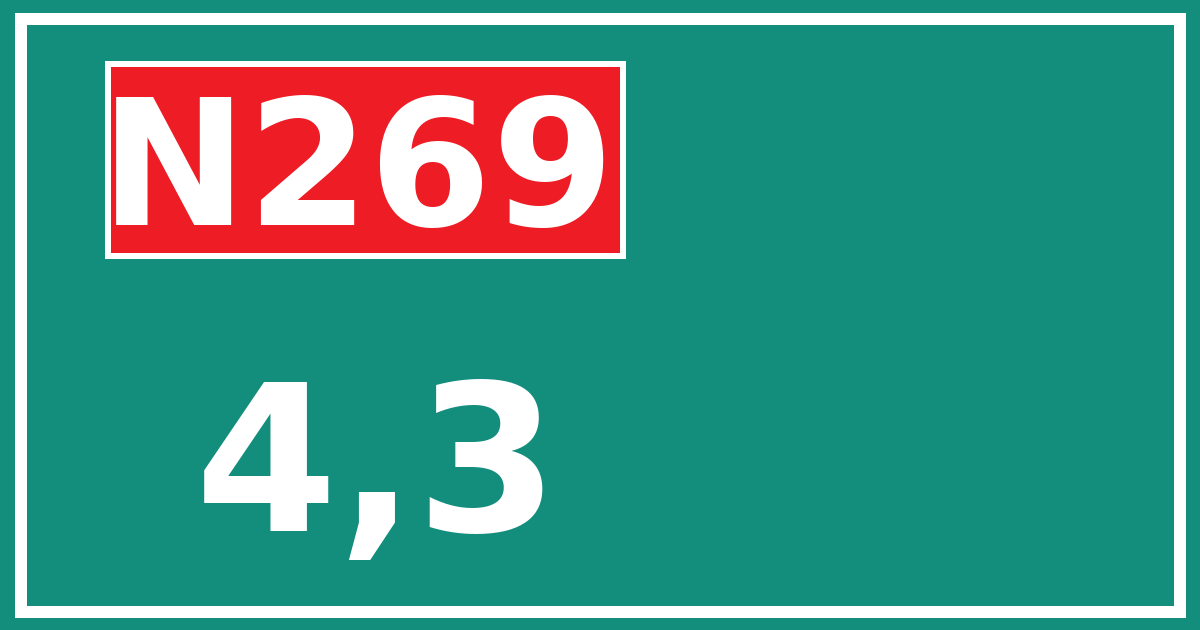 Hectometerbord N269 4,3