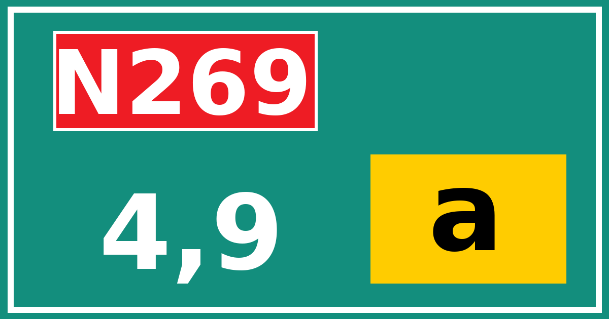 Hectometerbord N269 4,9 letter a