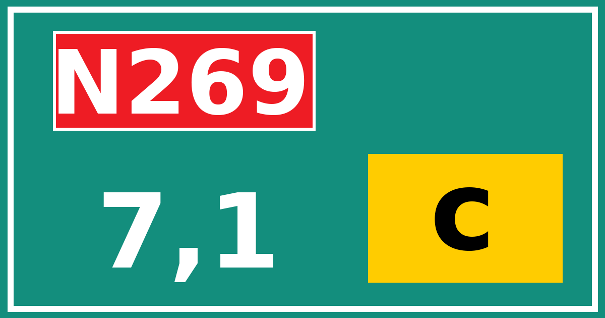 Hectometerbord N269 7,1 letter c