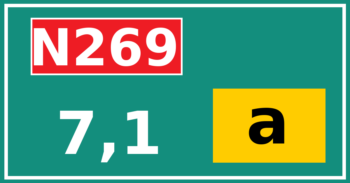 Hectometerbord N269 7,1 letter a