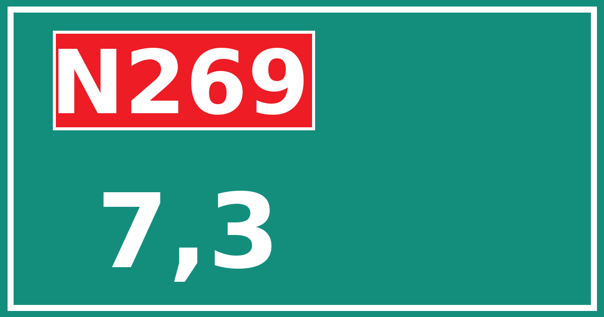 Hectometerbord N269 7,3