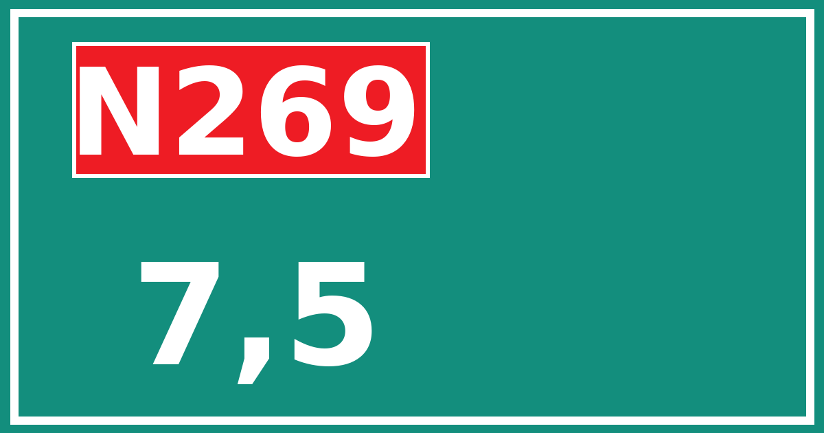 Hectometerbord N269 7,5