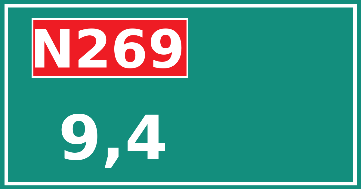 Hectometerbord N269 9,4