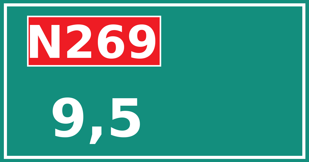 Hectometerbord N269 9,5