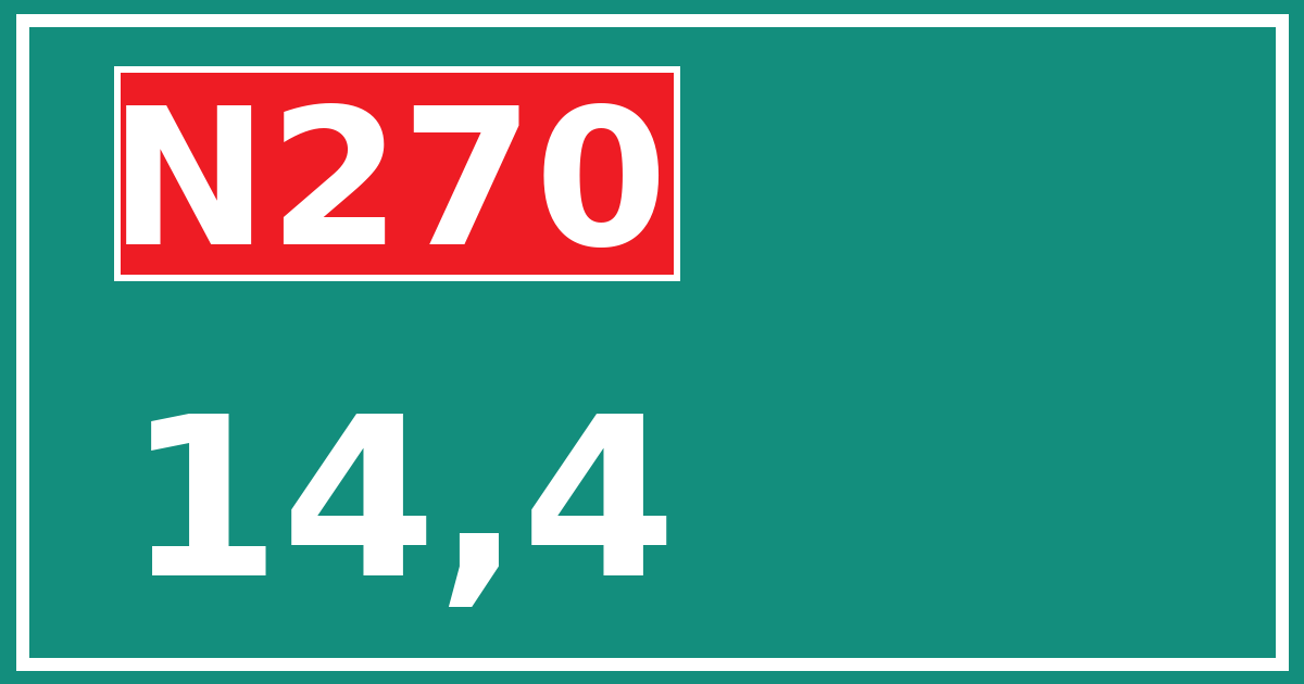 Hectometerbord N270 14,4