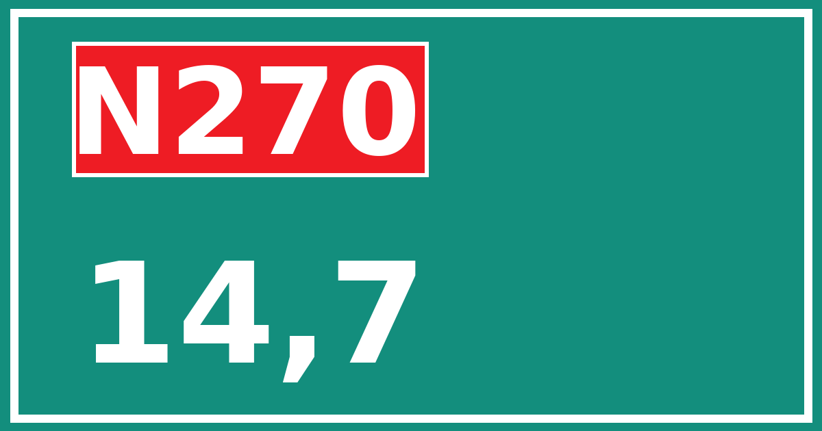 Hectometerbord N270 14,7