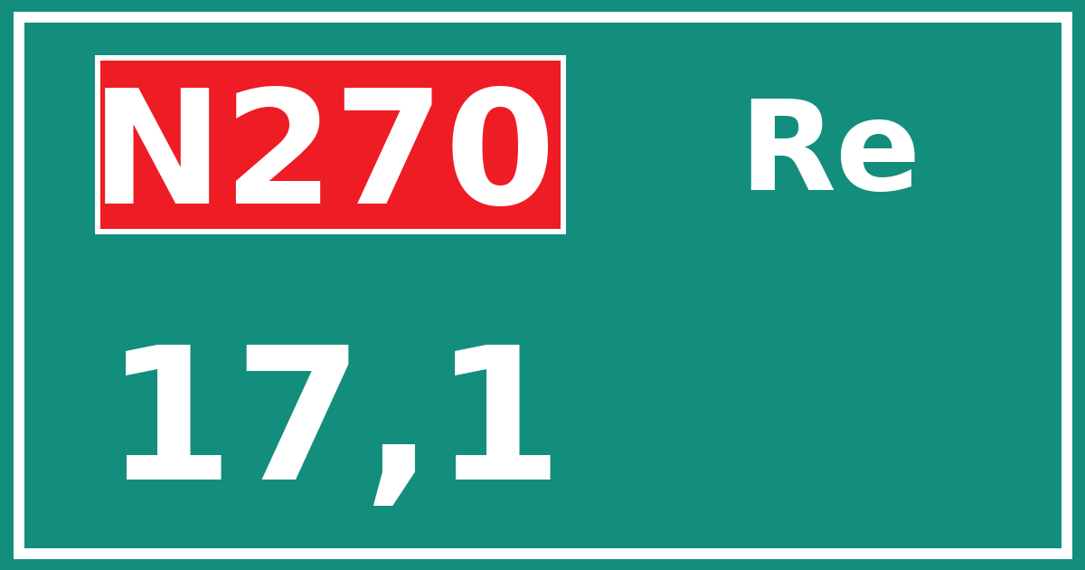 Hectometerbord N270 17,1 zijde Re